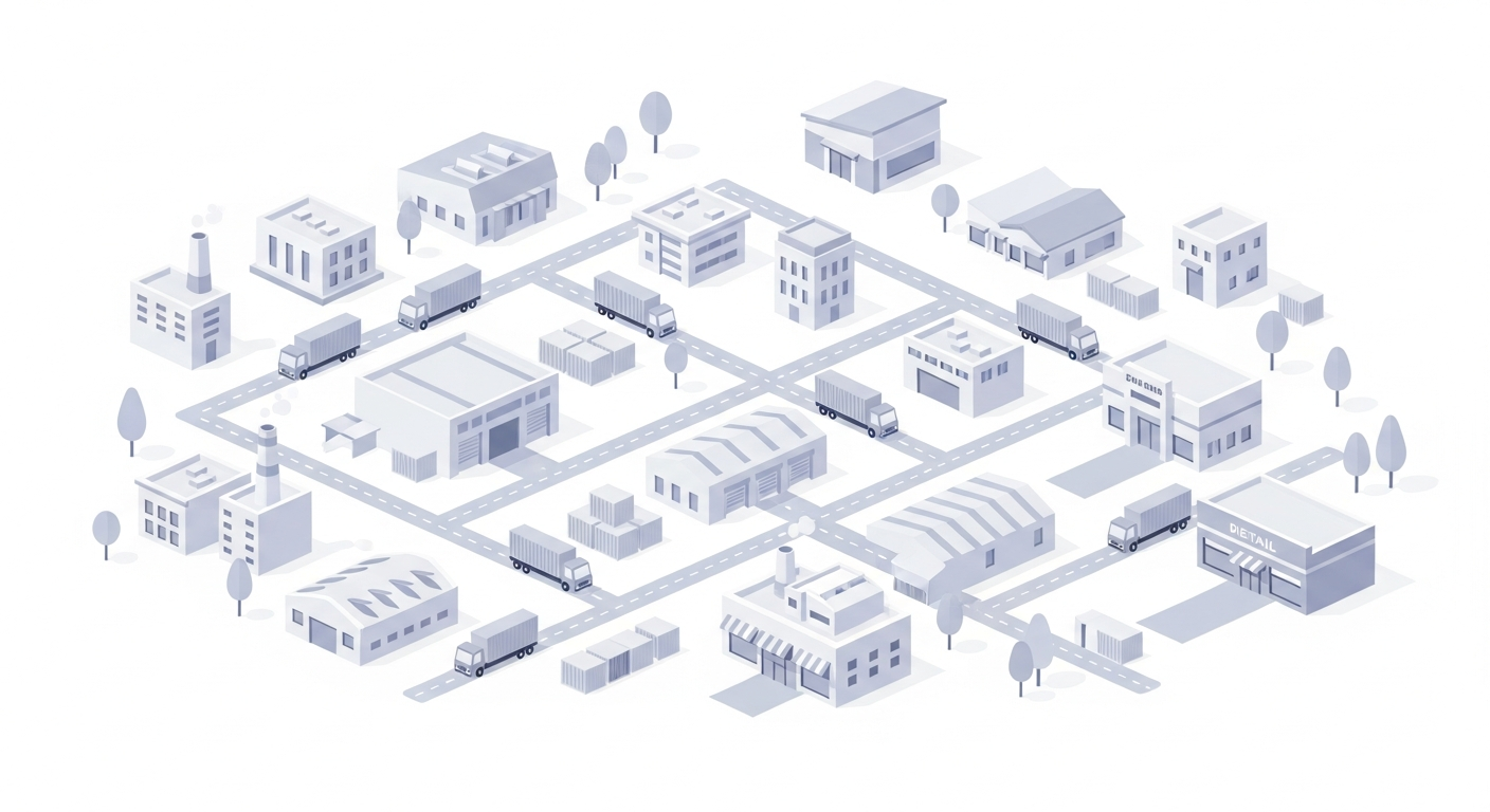 Isometric supply chain illustration